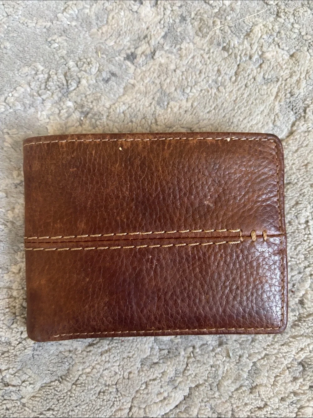 Men's Brown Leather Bi-Fold Wallet - Classic Style